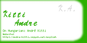 kitti andre business card